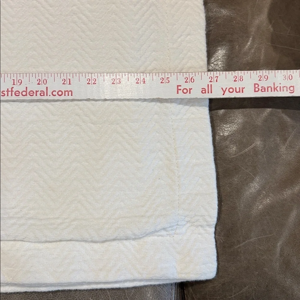 DOCOFIL PORTUGAL set of 2 Euro Pillow Shams 100% cotton 26 x 26 White Chevron